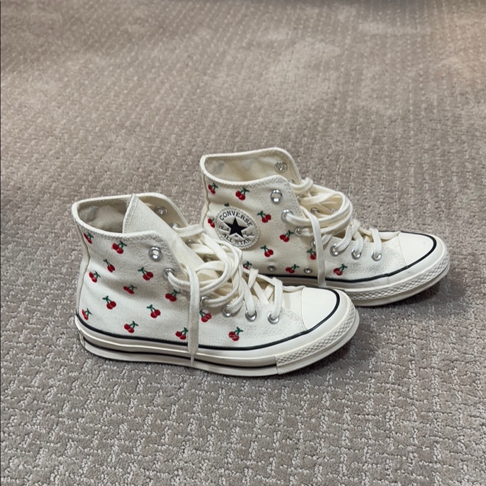 Converse Cream Cherry High-Top Sneakers